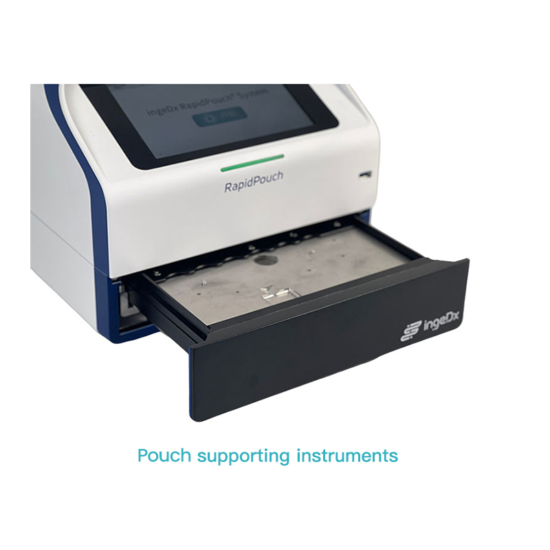 How does the thin film microfluidic pouch reduce the consumption of samples and reagents in chemiluminescent immunoassay?